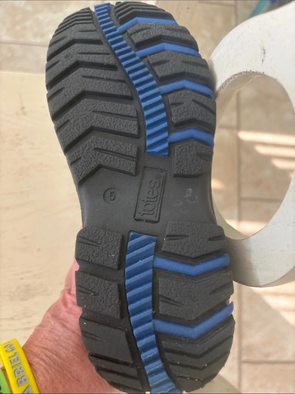 totes Kids' Black and Blue Insulated Snow Boots